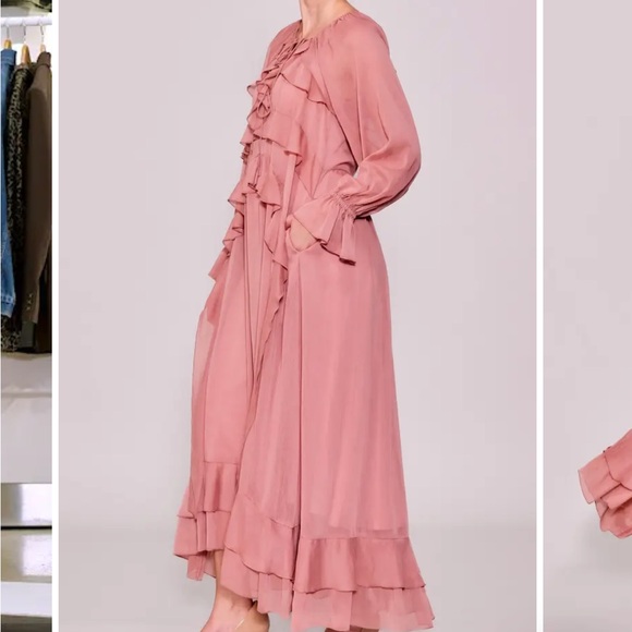 MELLODAY Ruffle Detail
Long Sleeve Maxi Dress
DUSTY PINK, Size Medium - Picture 3 of 5